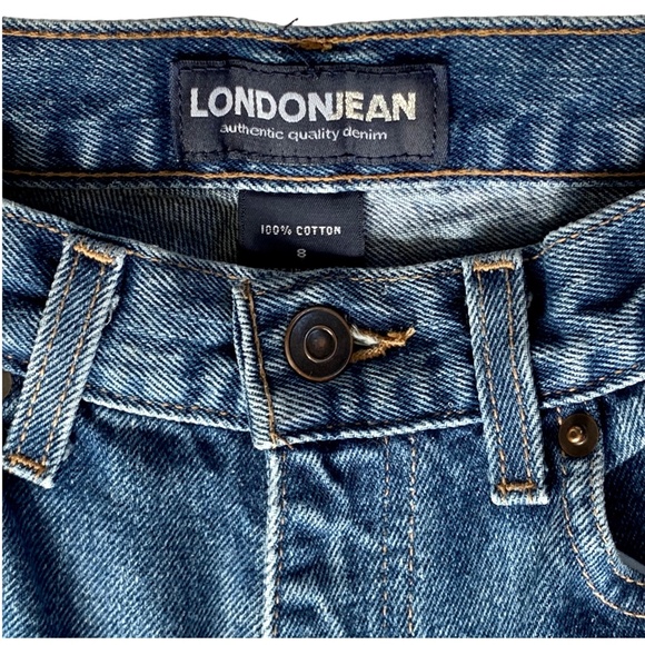 LONDONJEAN boyfriend medium wash high waisted straight leg jeans - Picture 2 of 13